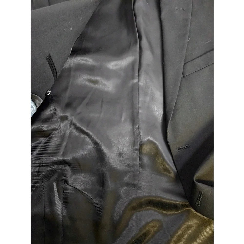 READ Pronto Uomo Platinum Blazer Men 40R 42 Black Wool 2 Button Jacket Coat